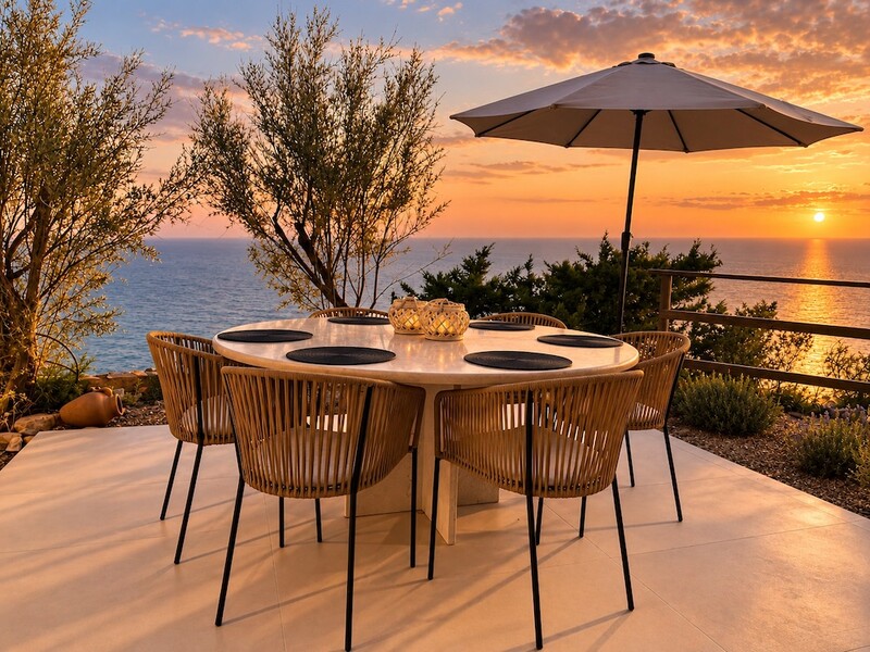 roc villa castiglioncello tuscany -  dining table .