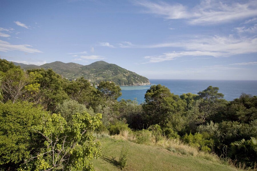 Blick vom Ferienhaus in Ligurien über die Küste bei Levanto