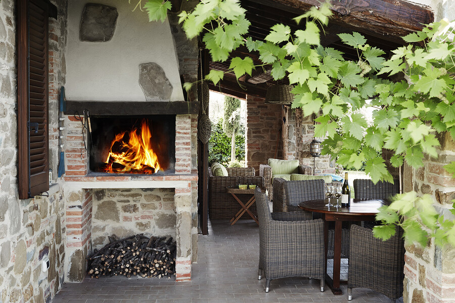 Grill auf der Terrasse des Ferienhaus Casa Il Sogno in Umbrien
