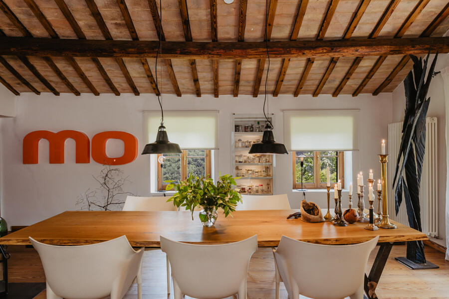 Esszimmer mit Charme im Ferienhaus in den Marken der Casa Sorbolongo