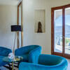 Villa Ponti Bellavista  salone 2 3 chairs, terrace, mountains, lamp