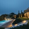 Side view of villa & pool at night  Villa Olivo Photo credit Andrea Volpini