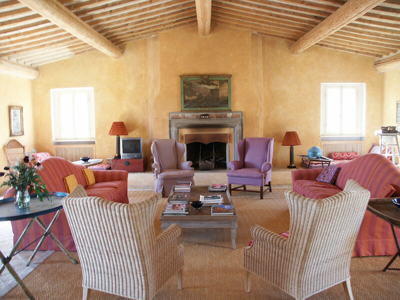 Wohnzimmer in der exklusiven Villa Lavacchio in der Toskana