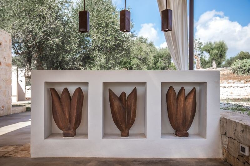 Aussenküche im Ferienhaus in Apulien Trullo Silvano